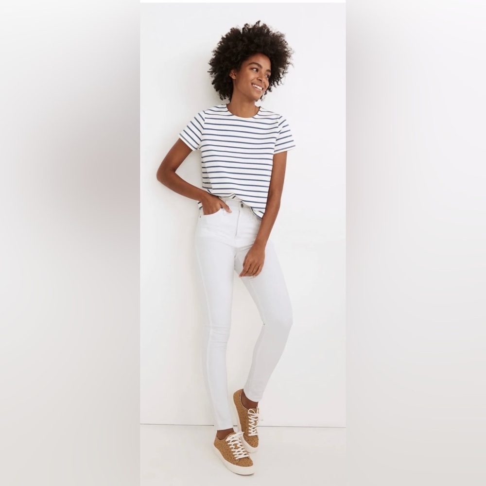 Madewell 10" high rise skinny jean in white